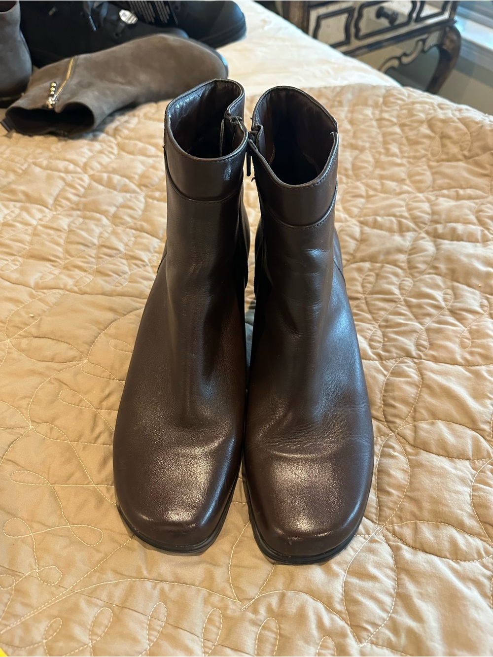St. John's Bay Dark Brown Leather Ankle Boots